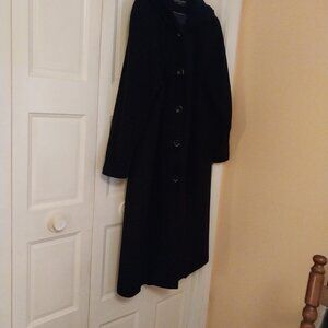 Long wool hooded coat